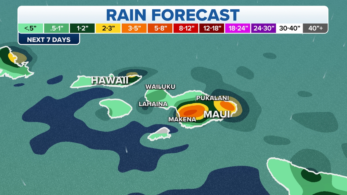 Maui rain forecast map