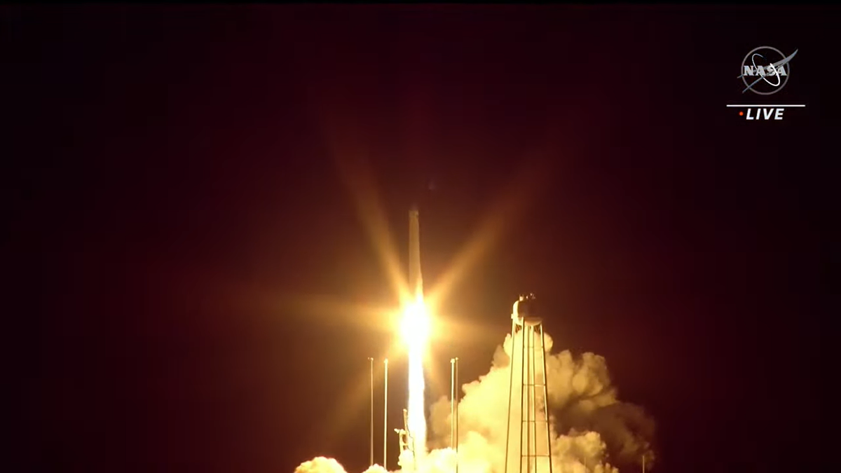 A Northrop Grumman Cygnus resupply spacecraft launches