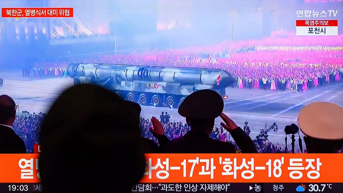 North Korean military parade as captured on south korean tv