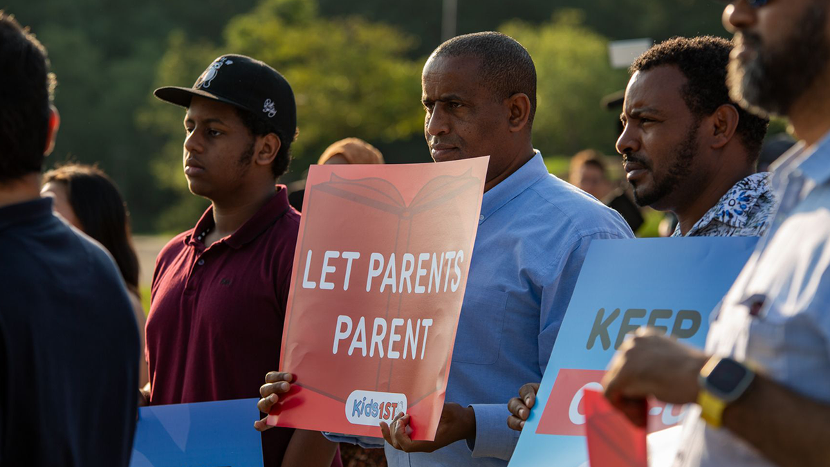parents at a rally 