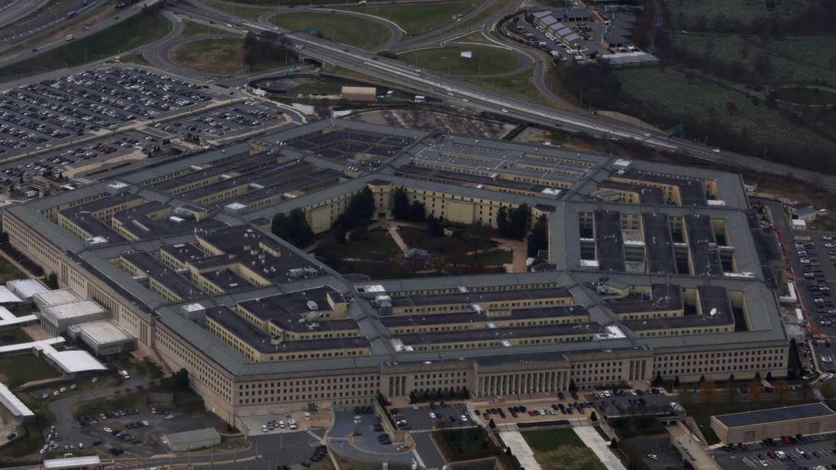 aerial photo of Pentagon in Arlington, Va.