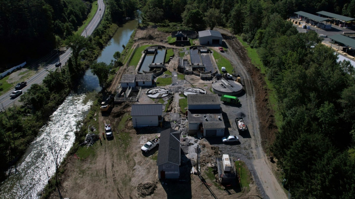 A damaged wastewater treatment plant in Vermont