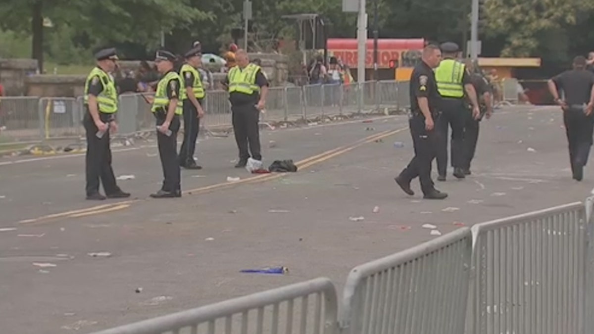 Police on the scene of a festival shooting in Boston