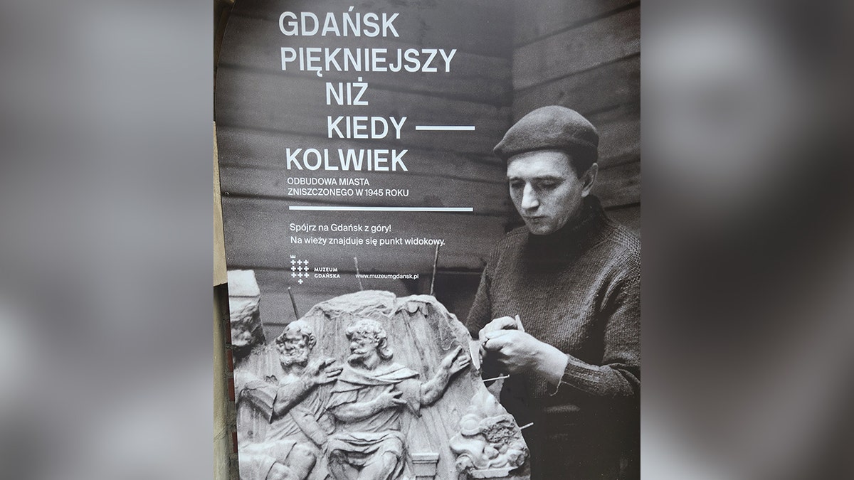 Poster of an artist working on Gdańsk reconstruction