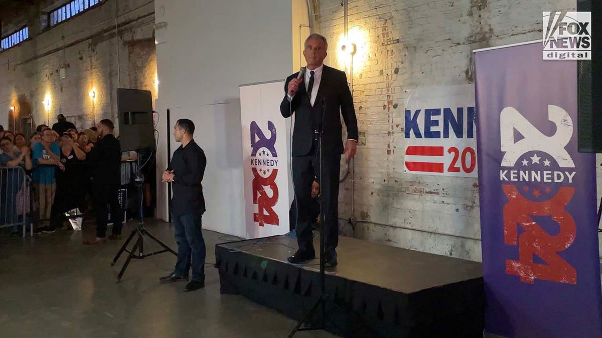 RFK Jr on stage in Brooklyn