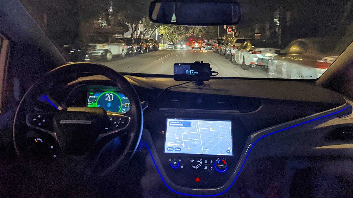 view from inside robocar in San Francisco 