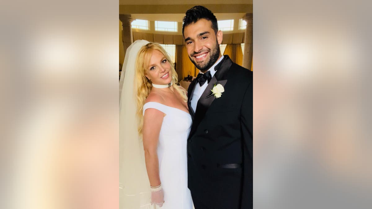 Britney Spears and Sam Asghari on their wedding day