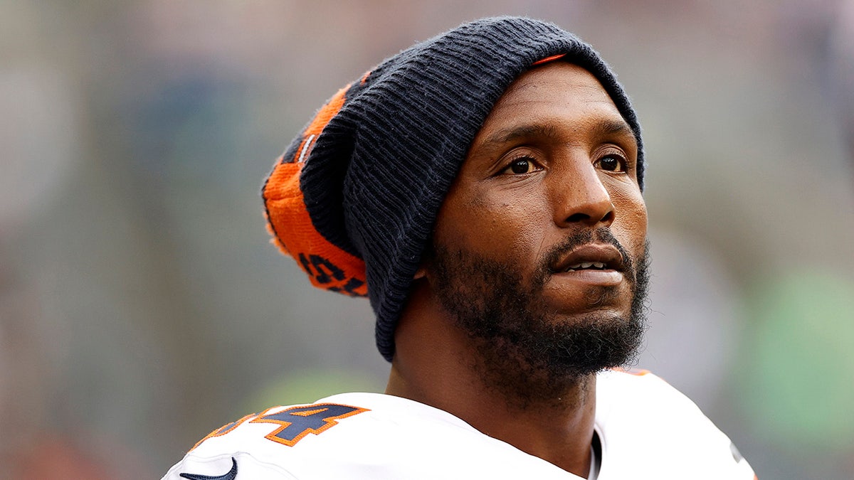 Robert Quinn looks on during a Chicago Bears game