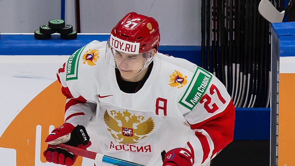 Rodion Amirov skates during a game