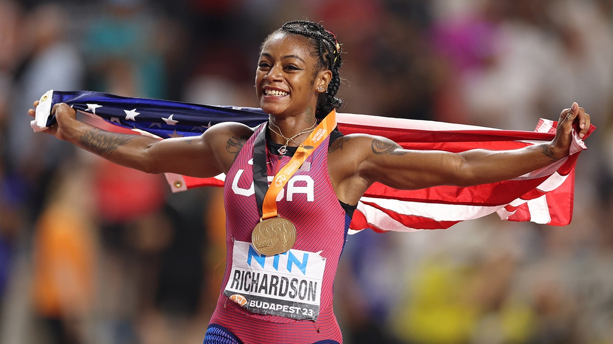US sprinter Sha'Carri Richardson wins gold in women's 100meter race at
