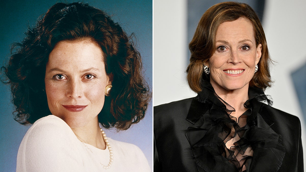 Sigourney Weaver then and now split