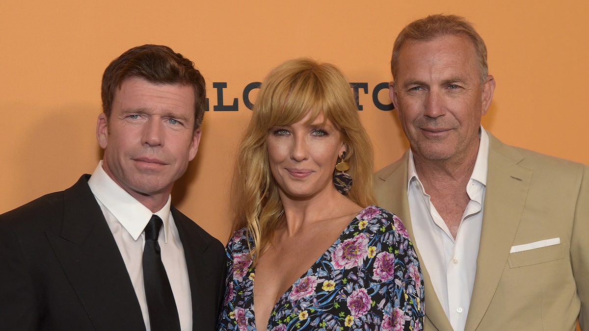 Taylor Sheridan, Kelly Reilly and Kevin Costner at Yellowstone premiere