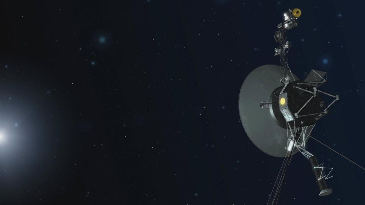 Illustration of NASA's Voyager spacecraft in orbit