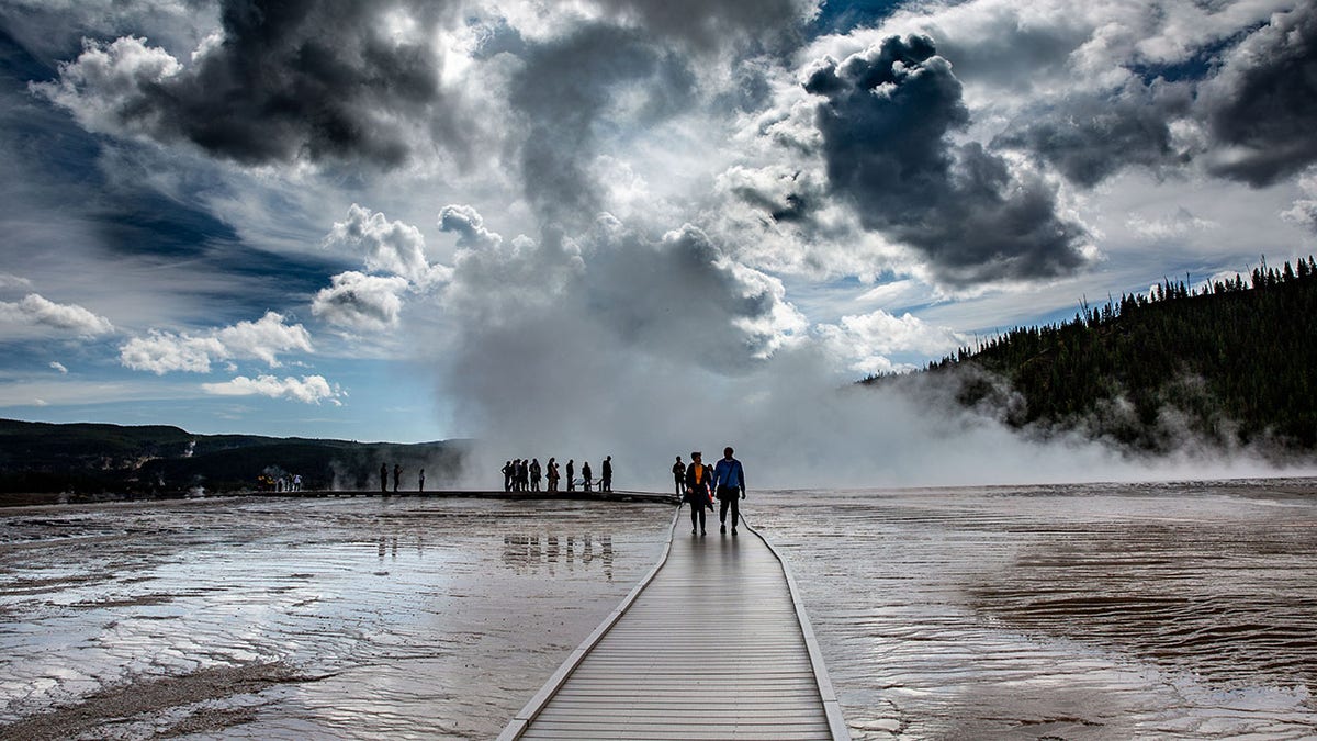 Yellowstone National Park geyser basin