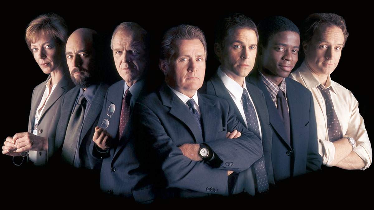 The cast of "The West Wing" in a promo shoot for NBC