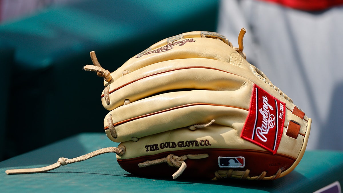 Baseball glove in dugout