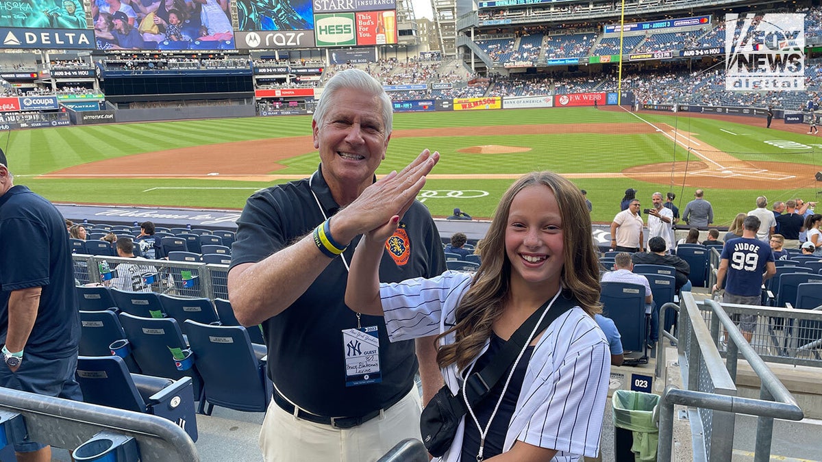 Bruce Blakeman and Alexa Cardona at Yankee stadium