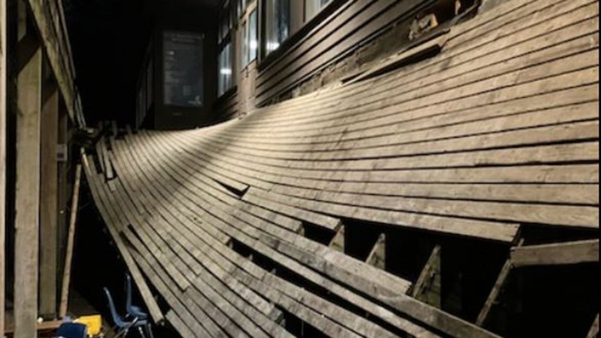 collapsed deck