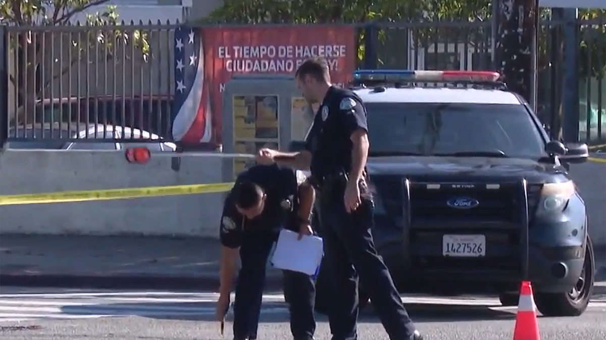 LAPD officers at crash site