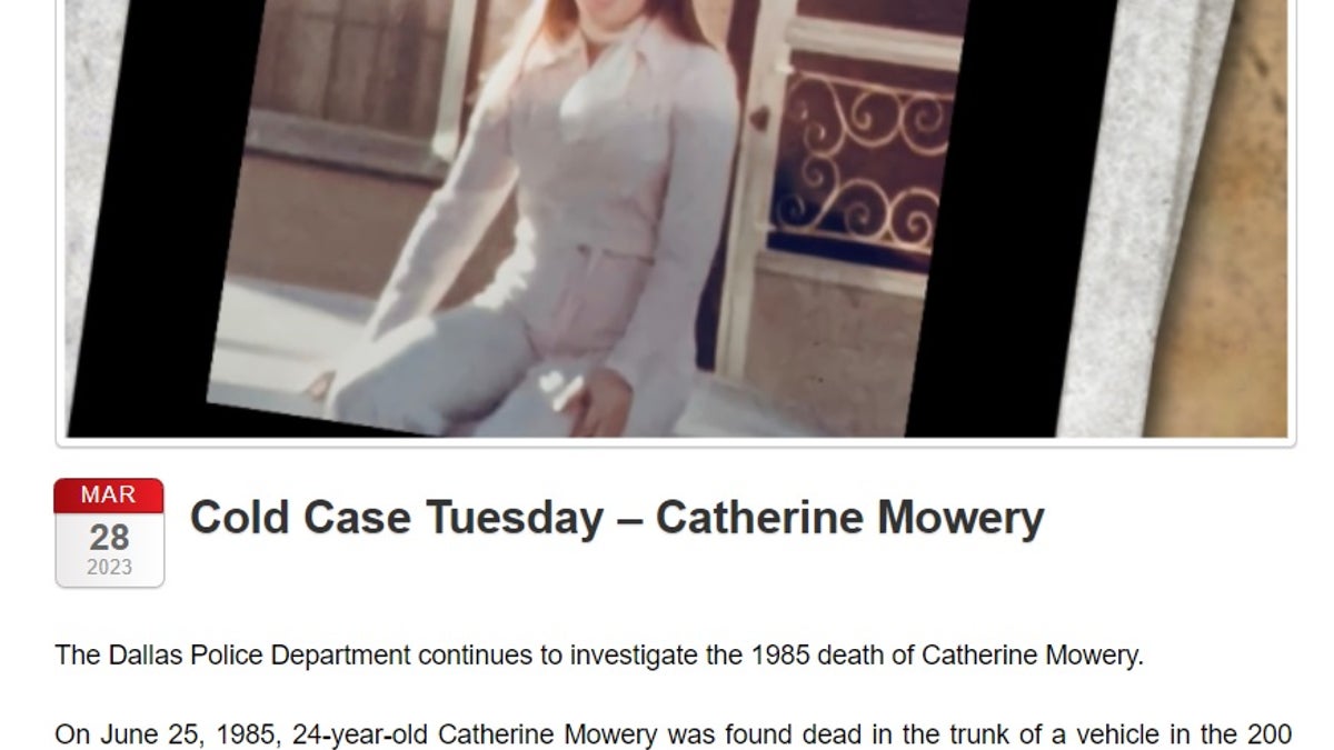 dallas police cold case catherine mowery