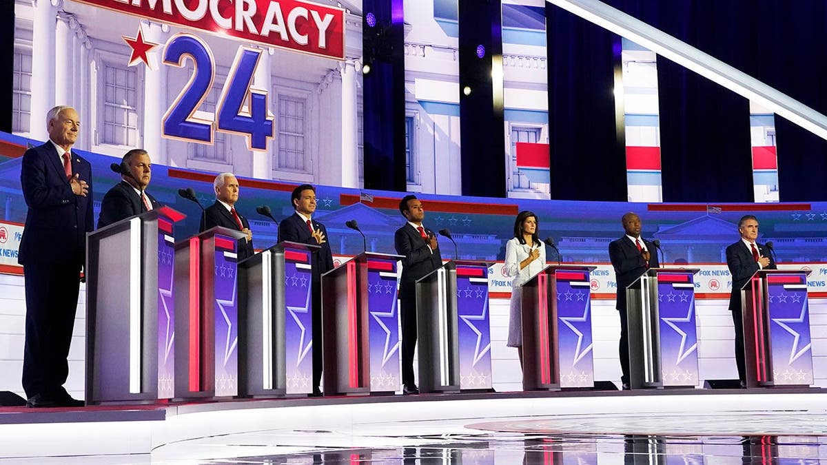 GOP candidates on stage at first GOP presidential debate