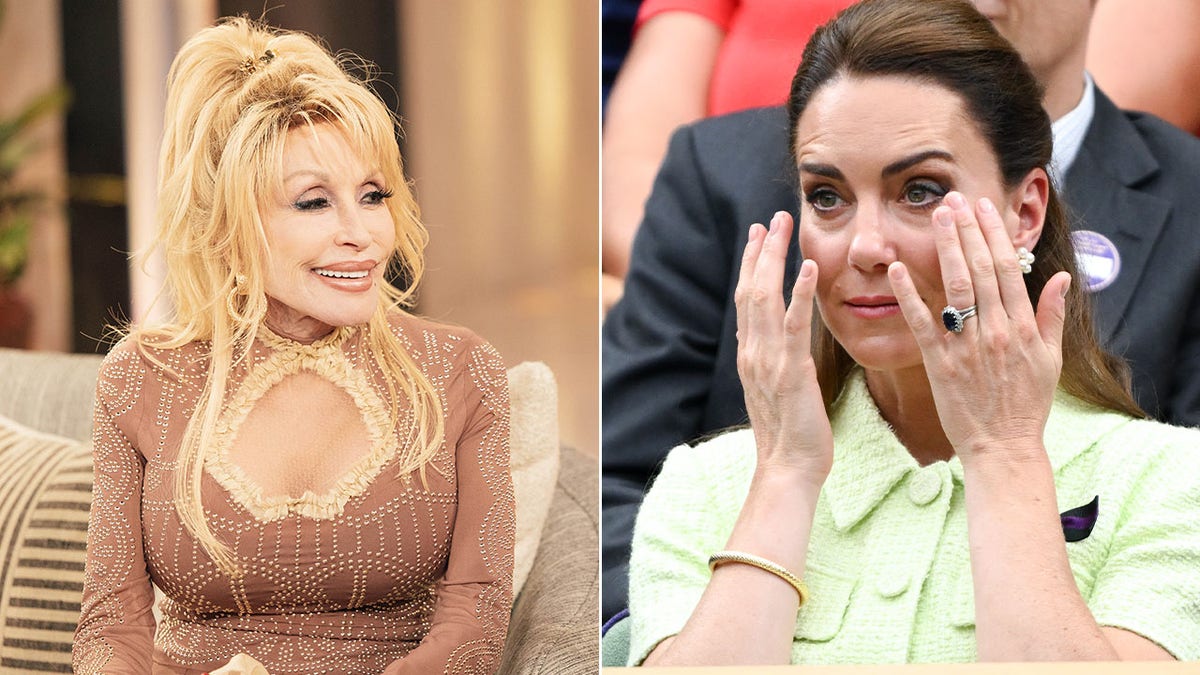 A split image of Dolly Parton and Kate Middleton