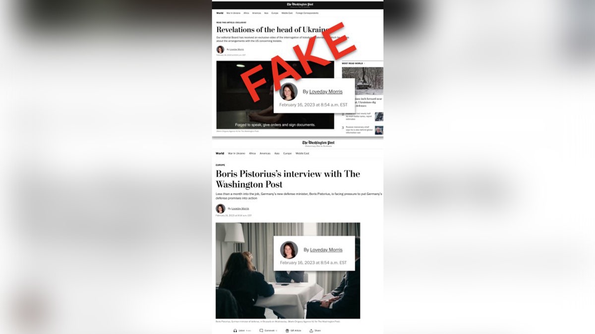 Photo of the fake WaPo article.