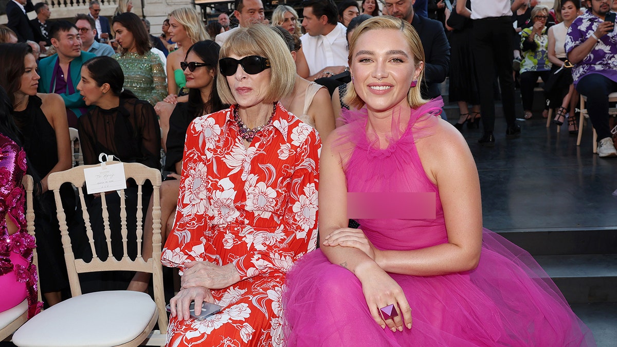 Anna Wintour and Florence Pugh at Valentino show in Italy