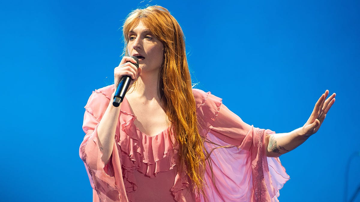 A photo of Florence Welch performing