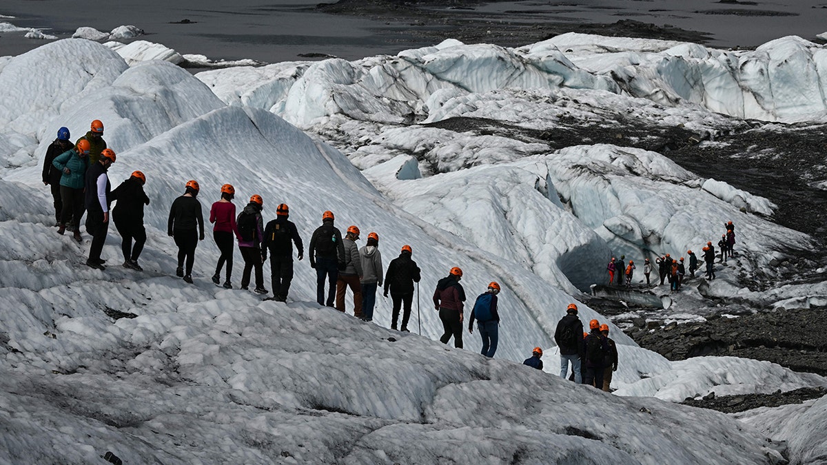 Glacier hikers in Alaska