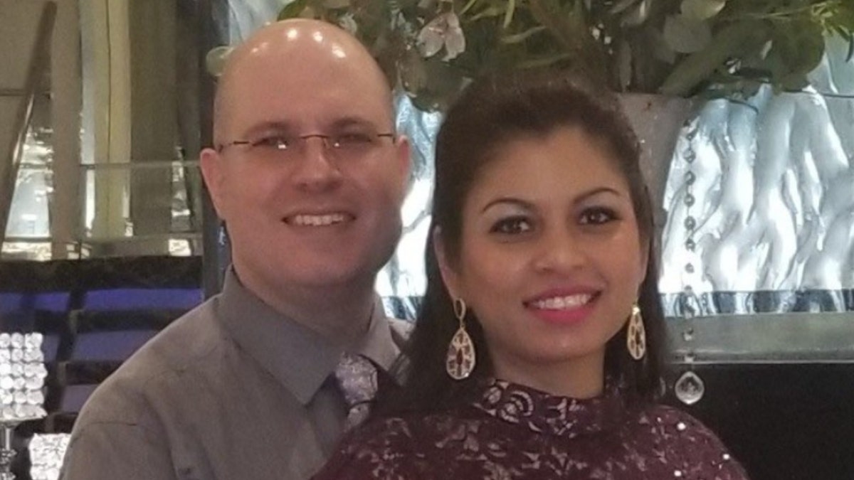 Reshma Masserone and a man who appears to be her husband