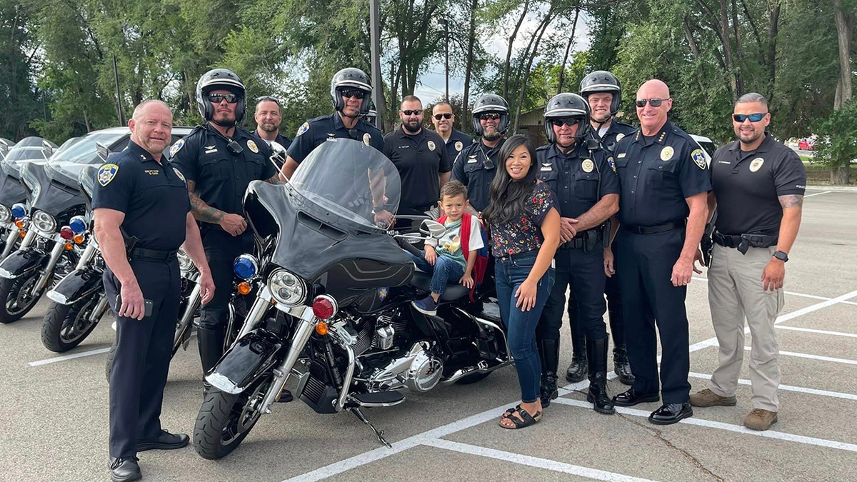 Jackson and mom with police