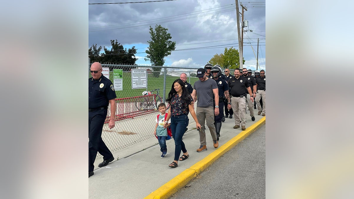 Jackson with police escort