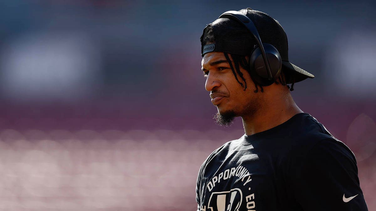 Ja'Marr Chase before an NFL game
