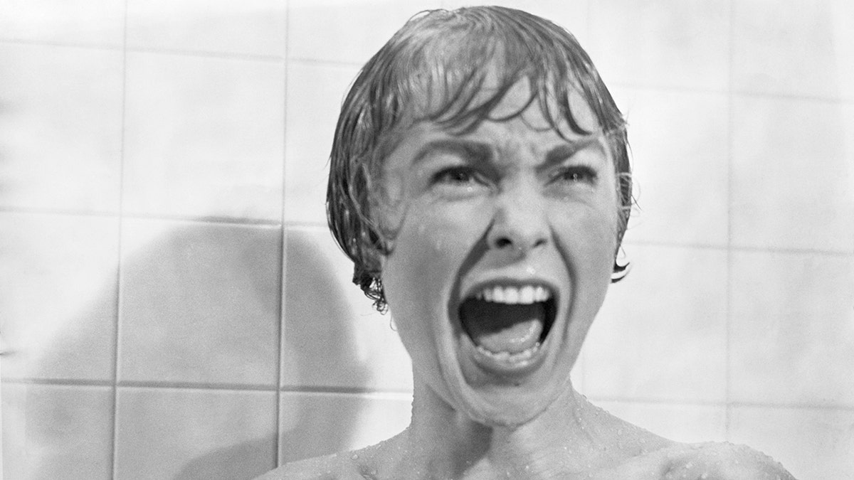Janet Leigh filming the shower scene in Psycho