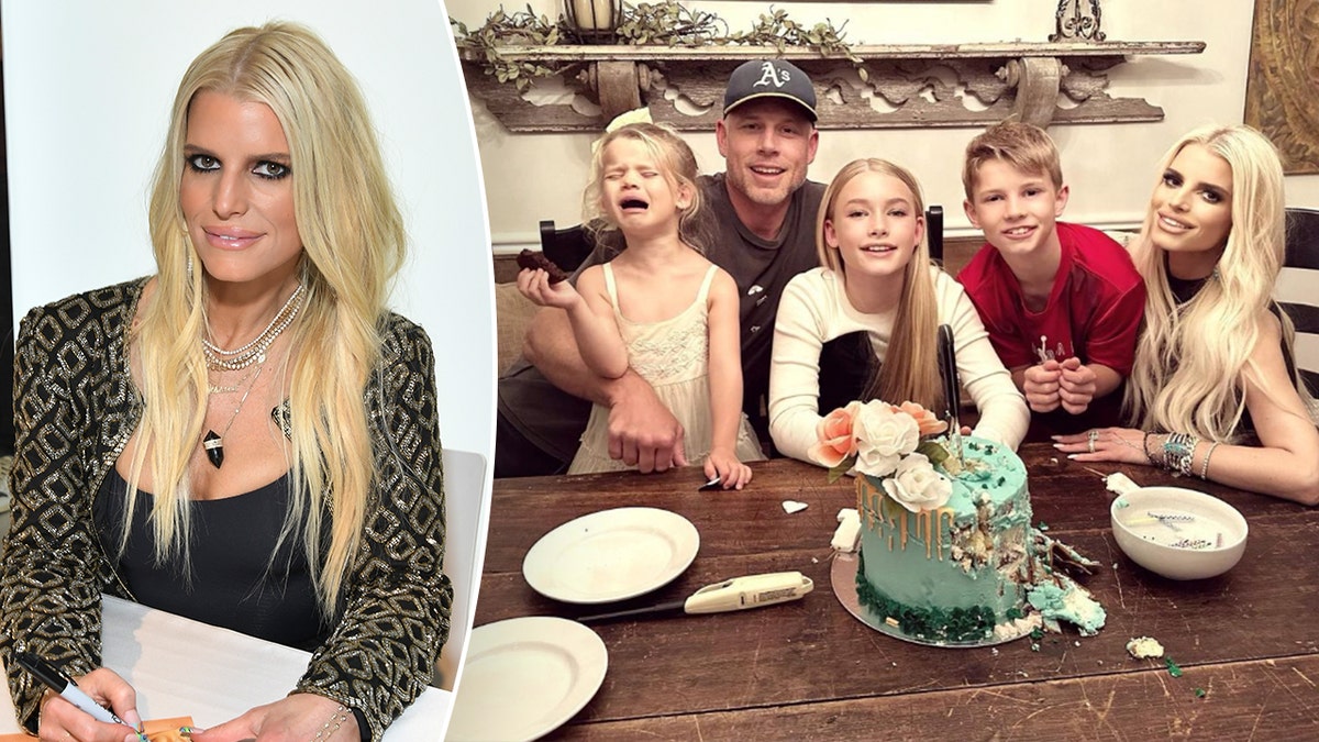 Jessica Simpson with family split photo