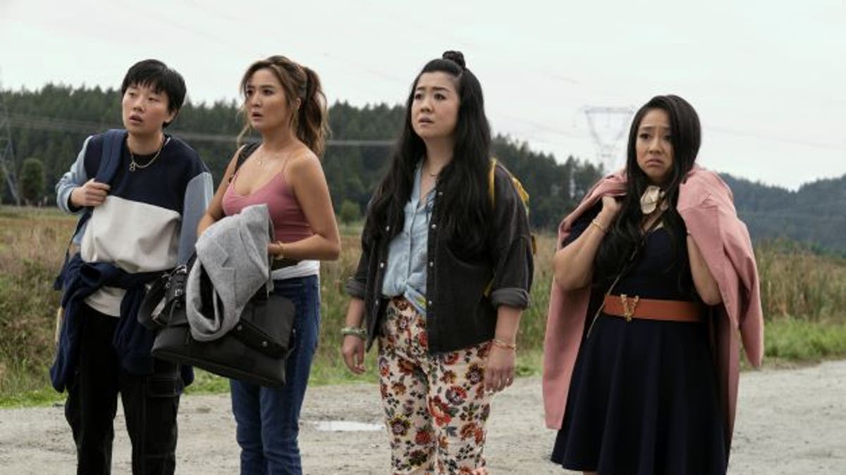 Sabrina Wu, Ashley Park, Sherry Cola, and Stephanie Hsu in JOY RIDE.