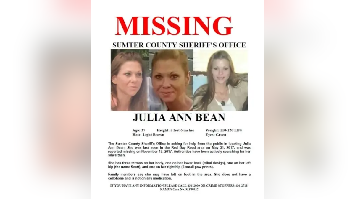 julia ann bean missing poster