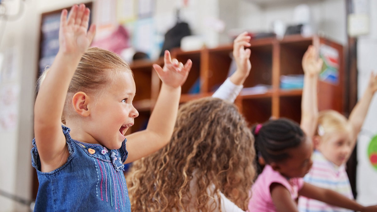 little kids in classroom