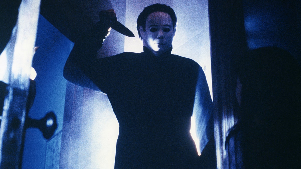 Michael Myers holding a knife