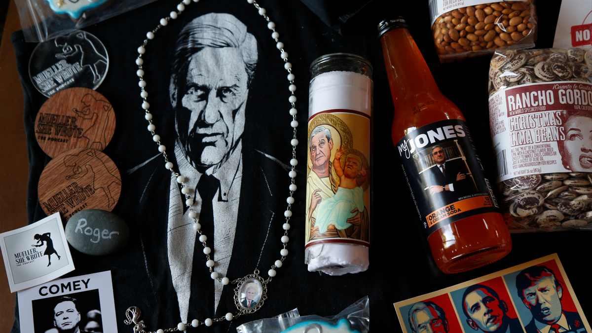 Faux-religious and humorous items devoted to the Trump investigation