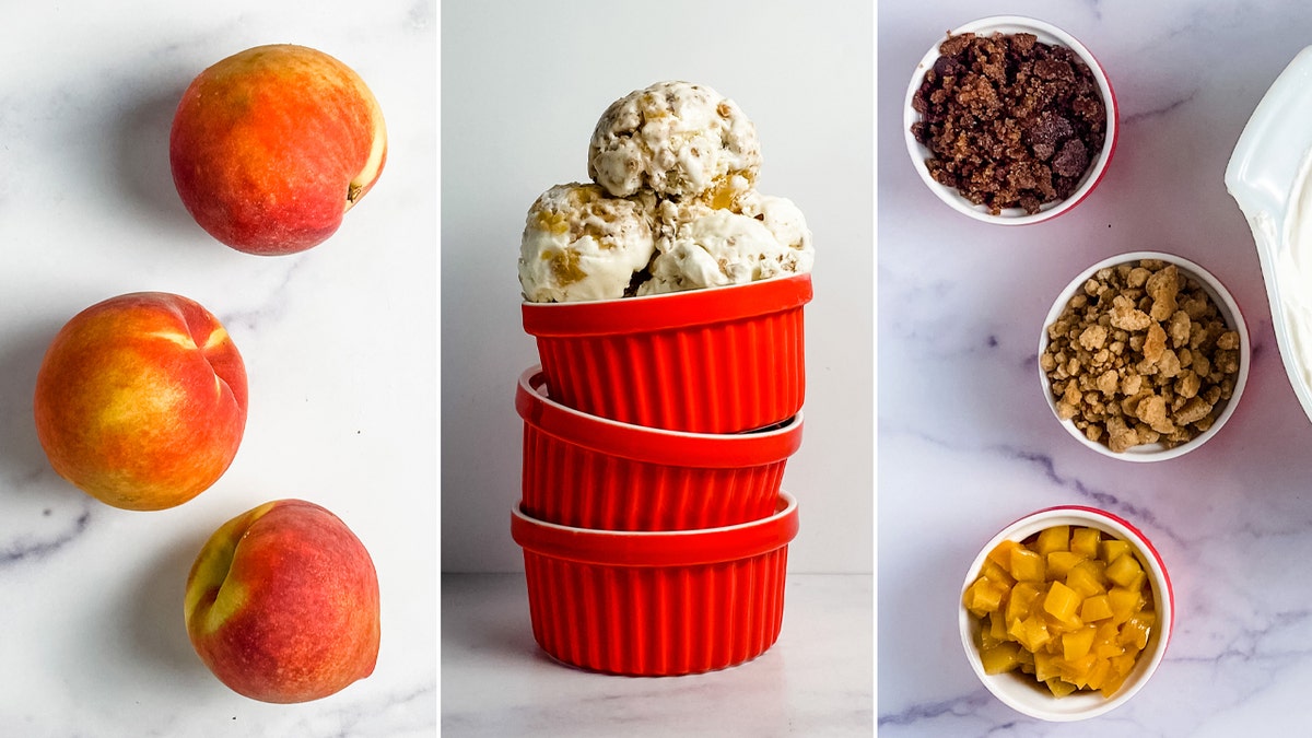 no churn peach ice cream split