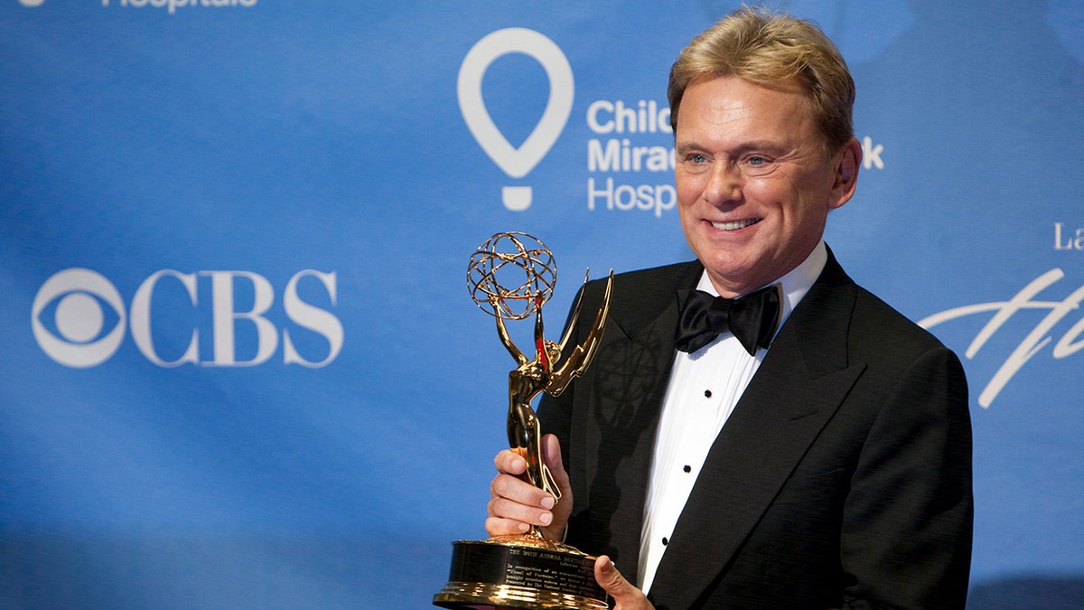 Pat Sajak after winning one of his Emmys