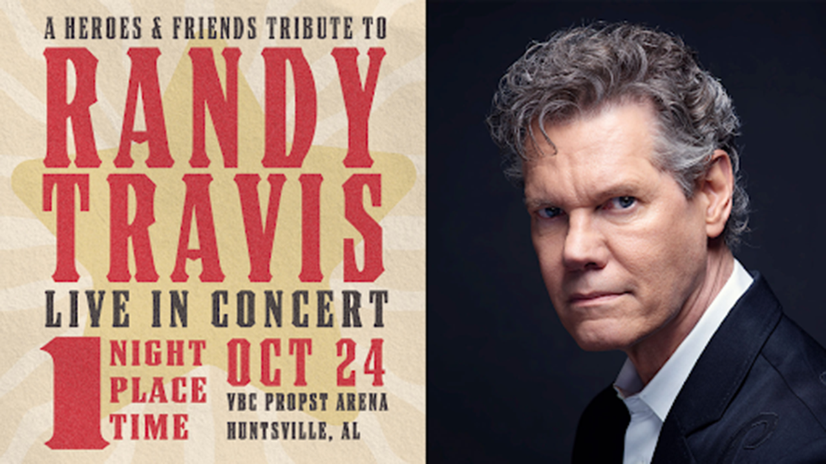A photo of the announcement for the Randy Travis tribute concert