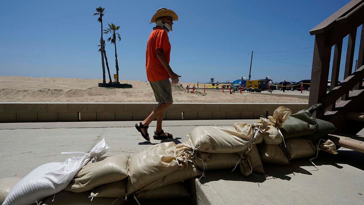 sandbags in front of a house