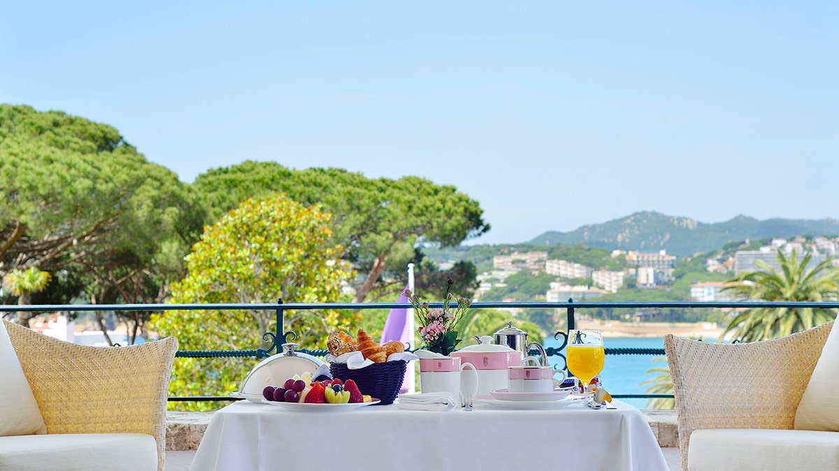 spain table setting with a view
