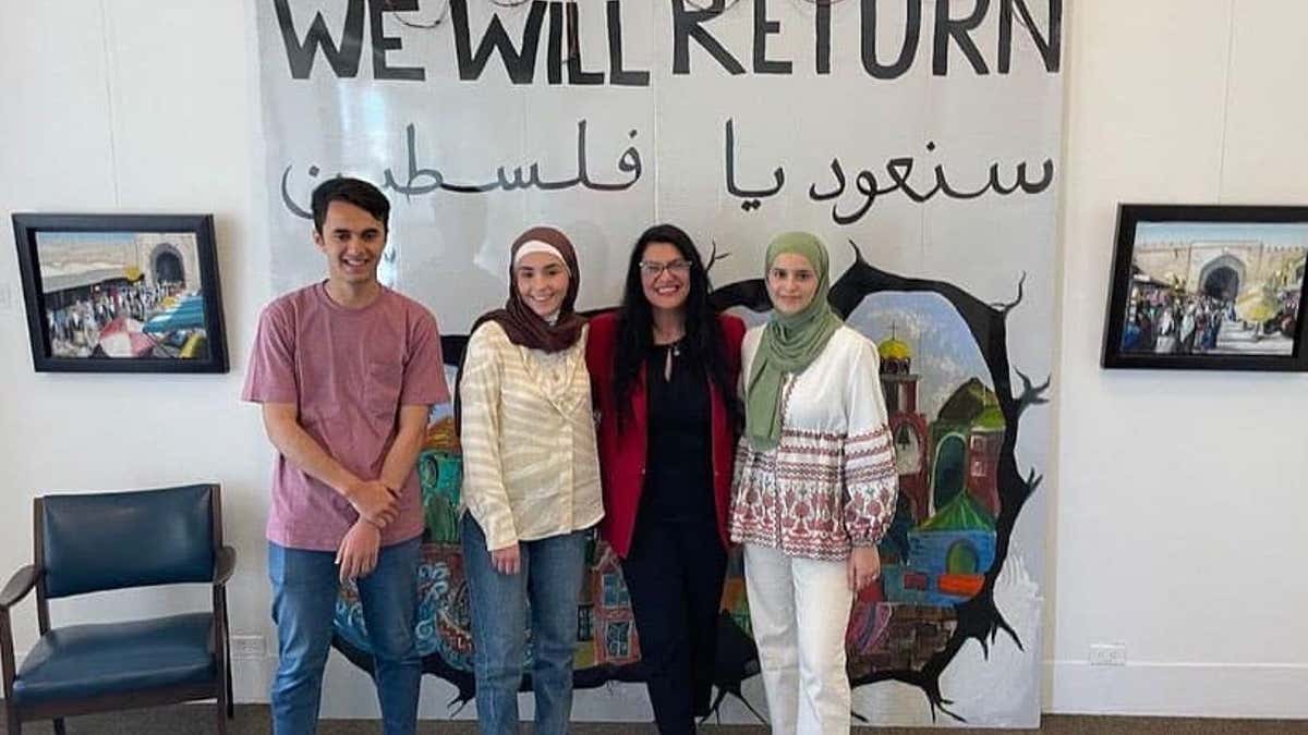Rep. Rashida Tlaib at an art show