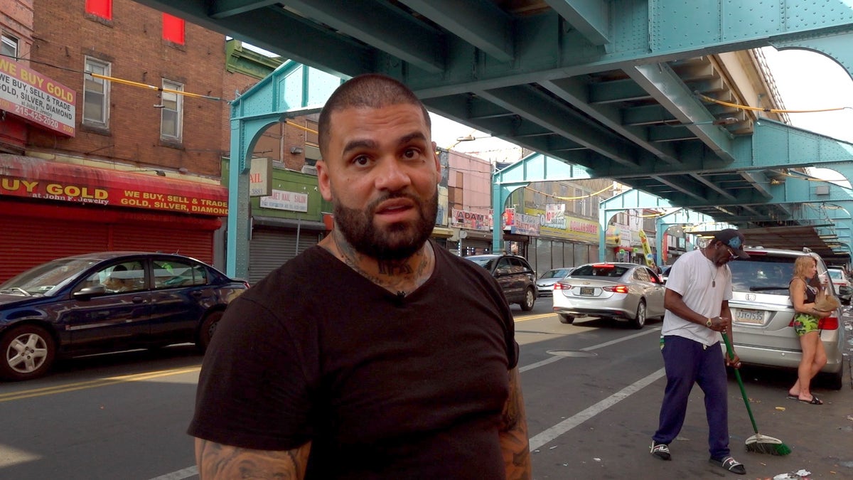 A recovering heroin addict tours Philadelphia's open-air drug market to talk about the business and residential impact