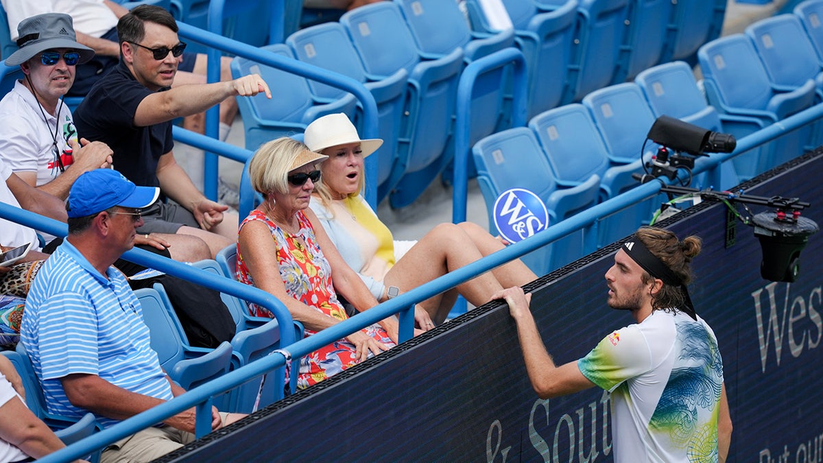 Stefanos Tsitsipas confronts fan