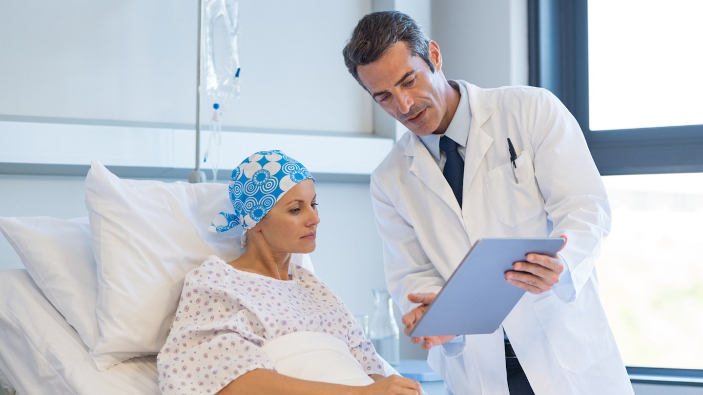 doctor with cancer patient